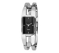 Bracciale da donna, regalo di San Valentino, quadrante quadrato da donna che cambia colore braccialetto braccialetto al quarzo moda orologio da polso - nero