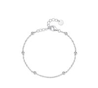Bracciale da donna, stile vintage, con perle, in oro bianco, idea regalo da donna, 18+5CM, Oro bianco 18 carati, Senza Gemstone