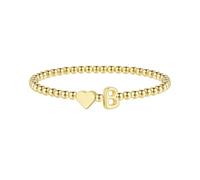 Bracciale da Donna TINGN in Oro - Bracciale con Lettere in Oro 14K Placcato Cuore, Bracciale con Perle Personalizzato, Regalo per Donne, Ragazze, Mamme, Amiche, Gioielli da Donna, 6.5 Zoll, Ottone