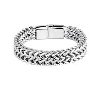 Bracciale da uomo anteriore e posteriore, semplice, invadente, di alta qualità, cubano, cinturino in pelle arcobaleno, Taglia unica, Metallo, Nessuna pietra preziosa