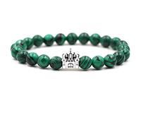 Bracciale da uomo, bracciale a catena da uomo verde, acciaio inossidabile, castello di pietra di onice, bracciali con perle di San Valentino, unisex, 19CMx8MM, Acciaio inossidabile, Agata