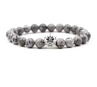 Bracciale da uomo, bracciale a catena da uomo verde, acciaio inossidabile, castello di pietra di onice, bracciali con perle di San Valentino, unisex
