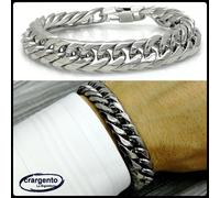 bracciale da uomo con catena a maglia grumetta in acciaio inox braccialetto per