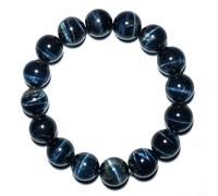 Bracciale da uomo con occhio di tigre blu, 12 mm, adatto per polsi XL di circa 20,3 cm, pietre preziose naturali del chakra del plesso solare, porta fortuna, ricchezza, coraggio, protezione dal male