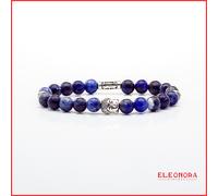 bracciale da uomo con pietre dure naturali pietra sodalite elastico buddista per