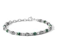 Bracciale da uomo di Comete, della collezione District. Bracciale da uomo in acciaio con Malachite verde ed ematite. Lunghezza del Bracciale da uomo: 21cm. La referenza è: UBR 1201