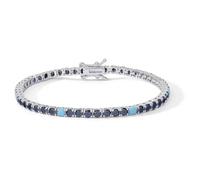 Bracciale da uomo di Comete della collezione Tennis. Bracciale in Argento 925‰ con Zirconi neri e turchesi. La referenza è: UBR 1253 M19.