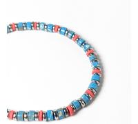 Bracciale da Uomo in Acciaio con Pietre Dure Braccialetto Turchese Verde Ematite