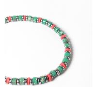 Bracciale da Uomo in Acciaio con Pietre Dure Braccialetto Turchese Verde Ematite