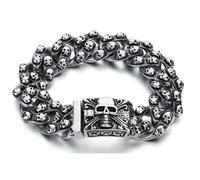 Bracciale da uomo in acciaio con teschio King of Darkness