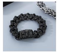 Bracciale da uomo in acciaio con teschio nero King of Darkness