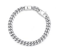 Bracciale da Uomo in Acciaio Inossidabile con Catena Panzer con Lettere - Bracciale Cubano in Argento con Lettere A-Z, Braccialetti per Uomini, Giovani, Regali di Natale, Compleanno, Regalo per Papà