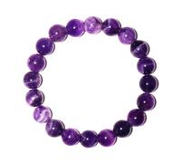 Bracciale da uomo in ametista da 8 mm, cristallo naturale del terzo occhio e del chakra della corona, adatto per polsi con una circonferenza di circa 19 cm