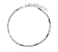 BRACCIALE DA UOMO IN ARGENTO 925 MAGLIA ALTERNATA E BARRETTE LUCIDE