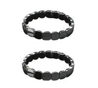 Bracciale Da Uomo In Ematite Da 2 Pezzi, Braccialetto In Ematite Naturale Per Papà, Marito, Fidanzato, Riconquista La Tua Innata Fiducia E Motivazione, Concentrato, Forte E Pronto Ad Affrontare