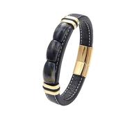 Bracciale Da Uomo In Pelle, Bracciale Vintage In Pietra Occhio Di Tigre, Cinturino In Pelle, Acciaio Inossidabile, Chiusura Magnetica, Cinturino In Corda, Unisex, Nero, Braccialetti Avvolgenti Blu-O