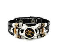 Bracciale da Uomo in Pelle, Braccialetto Intrecciato Multistrato Regolabile In Pelle Con Mappa Stellare Dei Gemelli, Angelo Cyber Neon, Bracciale Etnico Fatto A Mano, Gioielli Dell'Amicizia, Acces