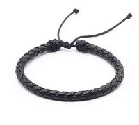 Bracciale Da Uomo In Pelle, Casual Vintage Punk Tessitura Artigianale Corda Pu Maschio Bracciali In Pelle Per Le Donne Homme Uomini Gioielli Accessori Braccialetto Festival Giovane Dono Amicizia Nero
