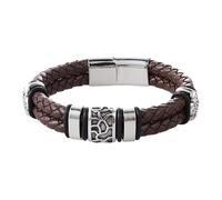 Bracciale Da Uomo In Pelle Con Motivo Geometrico Vintage A Doppio Strato, Bracciale Intrecciato, Accessori Per Gioielli, Regalo Per Fidanzato, Marito, Padre Per San Valentino, Compleanno, Marrone, 1
