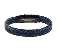 Bracciale Da Uomo In Pelle Intrecciata Fatta A Mano Con Mantra Ispiratore Inciso, Con Chiusura Magnetica, Bracciale Rigido Regolabile, Regalo Motivazionale E Di Incoraggiamento Per Uomini, Amore, 23