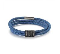 Bracciale da uomo in stile vintage, intrecciato a mano e personalizzato con 2-4 nomi. Il bracciale è semplice e delicato e simboleggia pace e protezione. (Nome 4, Blu 2)
