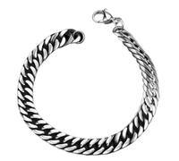 Bracciale da uomo punk gioielli da uomo in acciaio inossidabile color argento braccialetto a catena braccialetto da polso regalo bello e pratico