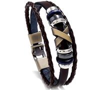 Bracciale da uomo WO-34328 - Nero / Oro / 20cm KP34328