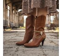 Bracciale D'Ankle In Catena D'Oro Per Donna Con Charm A Sette Onde