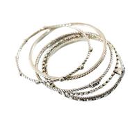 Bracciale D'Argento S925 Vintage in Stile Cinese Individualità Della Moda Lavorare Insieme Cinque Anelli Bracciale da Raccolta Multi-Anello Gioielli da Donna, LJBLEUSK