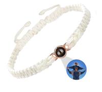 Bracciale DBLXYAN con immagine interna, bracciale personalizzato con foto, bracciali identificativi da donna, regali commemorattivi per una persona cara, Medio, Argento Sterling, Amazzonite Quarzo