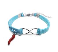 Bracciale del NAPOLI calcio INFINITO con corno CORNETTO Rosso braccialetto uomo