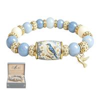 Bracciale delle benedizioni dell'uccello azzurro 2026 in edizione limitata, benedizioni di amore, pace e primavera, braccialetti di perline ispirati alla forza del colibrì, per mamma, sorella (TypeB)