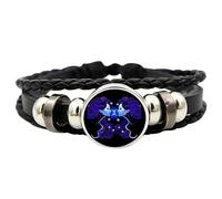 Bracciale Dello Spirito Dei Segni Zodiacali - Bracciale Luminoso Con Ciondoli Costellazioni Di 12 Segni Zodiacali | Braccialetti In Pelle PU Unisex | Bracciale Manifestazione Serena Per Donna Uomo