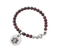Bracciale Di Allerta Medico Di Lusso Gioielli Donna Granato Perle UK Pout