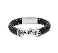 Bracciale di cremazione di motociclette per cenere per uomini intrecciati in pelle vezzola per braccialettale del bracciale del bracciale per bracciale urbano funerale omettica del regalo-24 cm