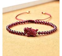 Bracciale di cristallo bracciale di cinnabar naturale Bracciale Feng Shui Wealth Bracciale 7a Garnet Cinnabar Crystal Chakra Bracciale Spirituale GEMS GEMS SPIRITENTE Bracciale Red Gemstone Natural