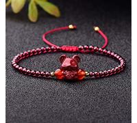 Bracciale di cristallo bracciale di cinnabar naturale Bracciale Feng Shui Wealth Bracciale 7a Garnet Cinnabar Crystal Chakra Bracciale Spirituale GEMS GEMS SPIRITENTE Bracciale Red Gemstone Natural