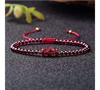 Bracciale di cristallo bracciale di cinnabar naturale Bracciale Feng Shui Wealth Bracciale 7a Garnet Cinnabar Crystal Chakra Bracciale Spirituale GEMS GEMS SPIRITENTE Bracciale Red Gemstone Natural