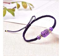 Bracciale di cristallo di ricchezza feng shui per donne ametista naturale pixiu pi yao amuleto regolabile bracciale intrecciato attira la ricchezza buona fortuna a scompigliare degli spiriti malvagi