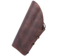 Bracciale di cuoio - corto tubolare da combattimento, marrone scuro con cinghia di cuoio - protezione per l’avambraccio - protezione per il braccio - medioevo - LARP - vichinghi