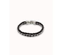 Bracciale di cuoio e placcato argento Sterling