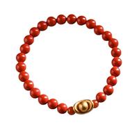 Bracciale di Gemma Naturale, Bracciale Cinnabar Naturale Bracciale Oro per Il Bracciale per mandato Fortunato da 6 mmcrystal Braccialebrale di Perline Talisman Talisman Bracciale di Quarzo in Pietra