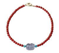 Bracciale di Gemma Naturale, Braccialetto di ricchezza Bracciale Agata Rossa Sud 3mm Piccole Perle Bracciale di Bracciale per Le Donne attirano prosperità buona Fortuna