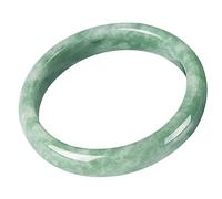 Bracciale di giada for donne, giada verde naturale al 100%, bracciale giada rotondo di grado A con gioielleria e certificato, miglior regalo for la festa della mamma ( Color : Green , Size : 52-53mm )