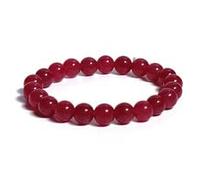 Bracciale di Giada Ruby, Pietra per Giada Rossa del Sole Naturale, Braccialetto per fertilità per guarigione cristallina per abbondanza, ricchezza, Pace, Armonia, longevità, Dono per Donne e Uomini,