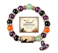 Bracciale Di Halloween Braccialetto Elastico Slap Con Perline E Ricordo | Bracciale Per Festival All'Aperto Carnevale Danza Natale Matrimonio Campeggio