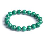 Bracciale di Malachite Naturale, Braccialetti Elasticizzati in Perline di Gemma Fatta a Mano per Donne Uomini Yoga Braccialetto in Pietra Naturale Perle di Braccialetti 9mm