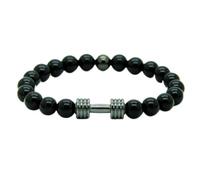 Bracciale di perle Onice Dumbbell nero