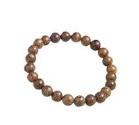 bracciale di perline, 1 pezzo di perline di preghiera braccialetto buddista rosario fascino mala meditazione braccialetto rotondo portafortuna for legno naturale wenge, 8 mm(Natural Wenge Wood_6mm)