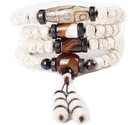 bracciale di perline, Bracciale, 108 perline di preghiera Mala Bracciale in legno naturale Stella Luna Bodhi Collana di meditazione buddista tibetana Gioielli Anniversario